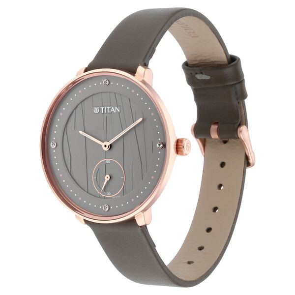 Titan Workwear Black Dial Women Watch With Leather Strap - image number 2