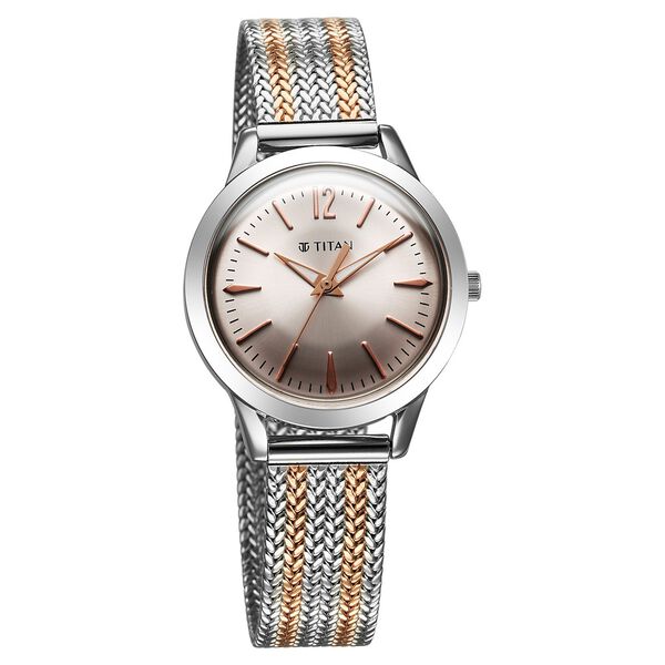 Titan Titan Timeless Urban Quartz Analog Pink Dial Metal Strap Watch For Women - image number 1