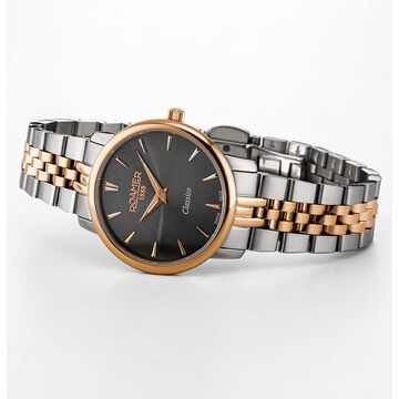 Roamer Classico Ladies Quartz Analog Grey Dial Two Toned Stainless Steel Strap Watch For Women
