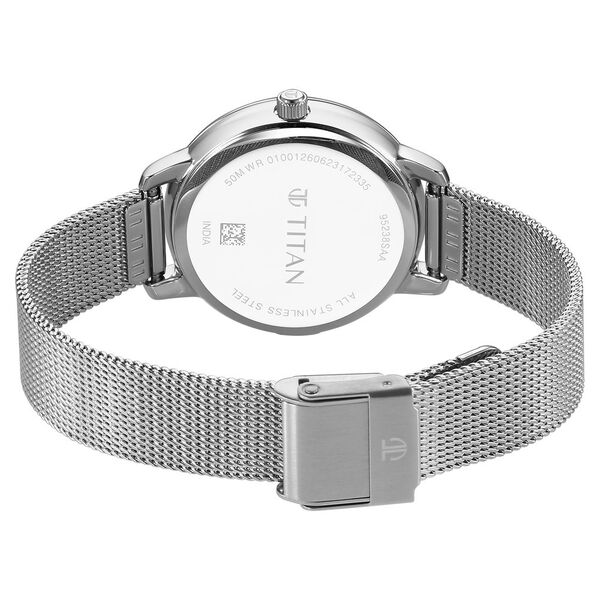 Titan Purple Style Up Quartz Analog Mother Of Pearl Dial Stainless Steel Strap Watch for Women - image number 4
