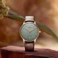 Titan Nebula Lustre 18k Gold Analog Leather Strap Watch for Men - image number 5
