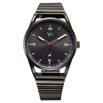 Fastrack Vyb Horizon Quartz Analog Grey Dial Grey Metal Strap Watch For Guys