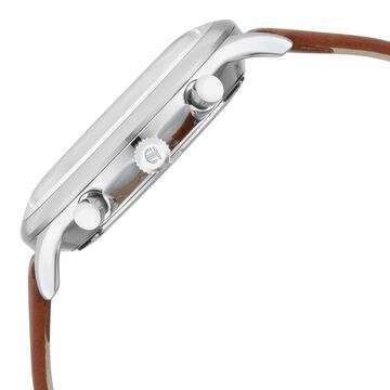 Titan Light Leathers Multifunction Black Dial Brown Leather Strap Watch For Men