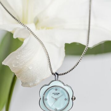 Sonata Poze Quartz Analog Blue Dial Silver Colour Metal Strap Watch For Women