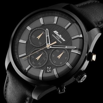 Titan Octane Classic Sporty Black Dial Chronograph Leather Strap watch for Men