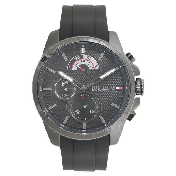Tommy Hilfiger Quartz Multifunction Black Dial Silicone Strap Watch for Men - image number 0