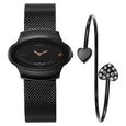 Fastrack Pulse Quartz Analog Black Dial Black Stainless Steel Strap Oval Shaped Watch For Girls - image number 0
