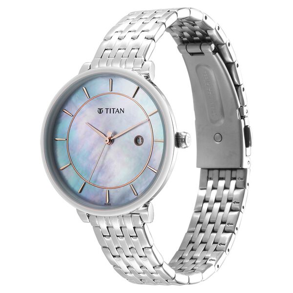 Titan Workwear Blue Dial Analog with Date Stainless Steel Strap Watch for Women - image number 2
