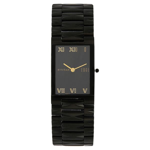 Titan Quartz Analog Black Dial Stainless Steel Strap Watch for Men - image number 0