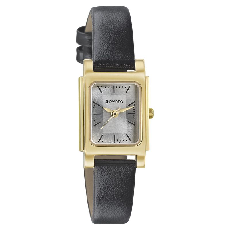 Sonata Essentials Grey Dial Women Watch With Leather Strap