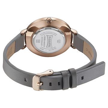 Sonata Quartz Analog Grey Dial Grey Leather Strap Watch For Women