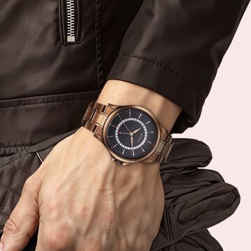 Titan Karishma Quartz Analog with Date Black Dial Stainless Steel Strap Watch For Men