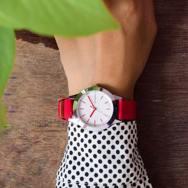 Sonata Splash White Dial Women Watch With Leather Strap - image number 6