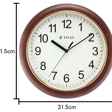 Titan White Dial Brown Color Silent Sweep Technology - 31.5 cm x 31.5 cm (Medium)