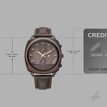 Fastrack Gelato Black chronograph watch with Chocolate dial for Guys