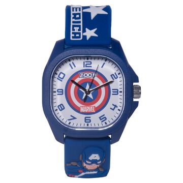 Zoop Marvel Analog Watch with White Captain America Dial & Blue Strap for Boys Kids, from House of Titan