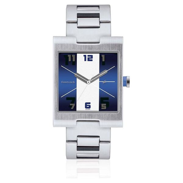 Fastrack Quartz Analog Blue Dial Stainless Steel Strap Watch for Guys - image number 0