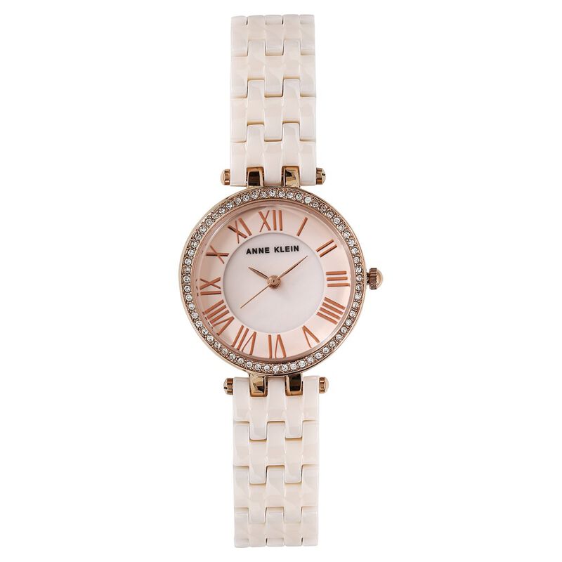 Anne Klein Quartz Analog Mother of Pearl Dial Ceramic Strap Watch for Women - image number 0