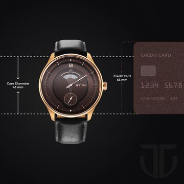 Titan Quartet Brown Dial Analog Leather Strap watch for Men