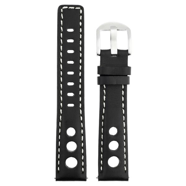 20 mm Black Genuine Leather Straps for Men - image number 0