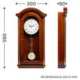 Titan Wooden Pendulum Wall Clock with Musical Chime & Volume Control, Model W0127WM01 | 59 cm x 30.5 cm x 9 cm - image number 3