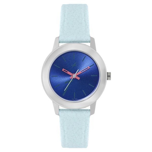 Fastrack Tropical Waters Quartz Analog Blue Dial Leather Strap Watch for Girls - image number 0
