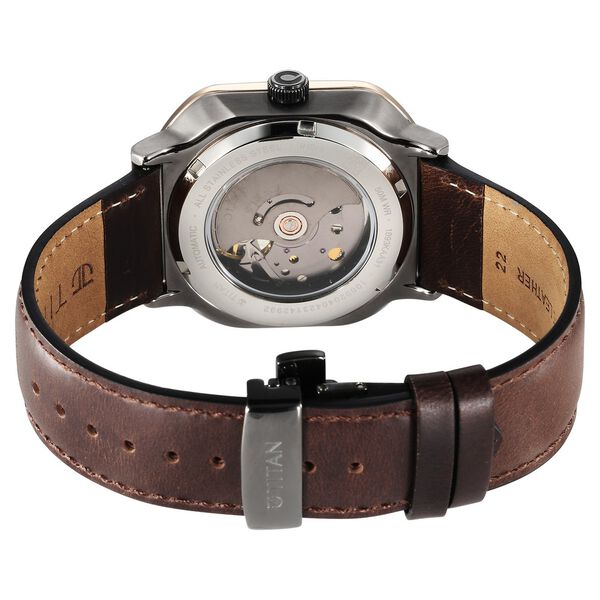 Titan Techno Beats Anthracite Dial Automatic Leather Strap watch for Men - image number 5