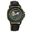 Fastrack Street Opulence Quartz Sun Moon Multifunction Green Dial Black Leather Strap Watch For Guys - image number 1