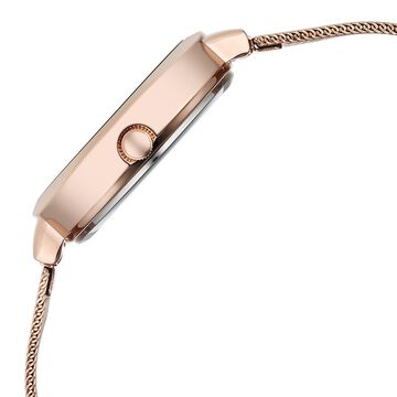 Fastrack Vyb Mirage Quartz Analog Rose Gold Dial Metal Strap Watch For Girls