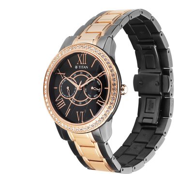 Titan Royale Quartz Multifunction Marble Dial Dual-Tone Stainless Steel Strap Watch for Men