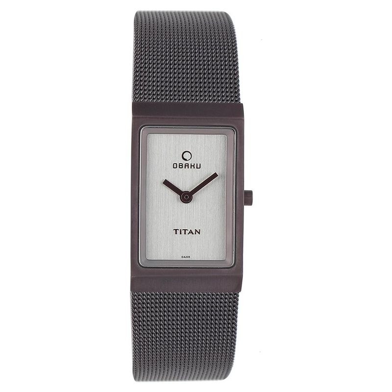 Titan Quartz Analog White Dial Metal Strap Watch for Women