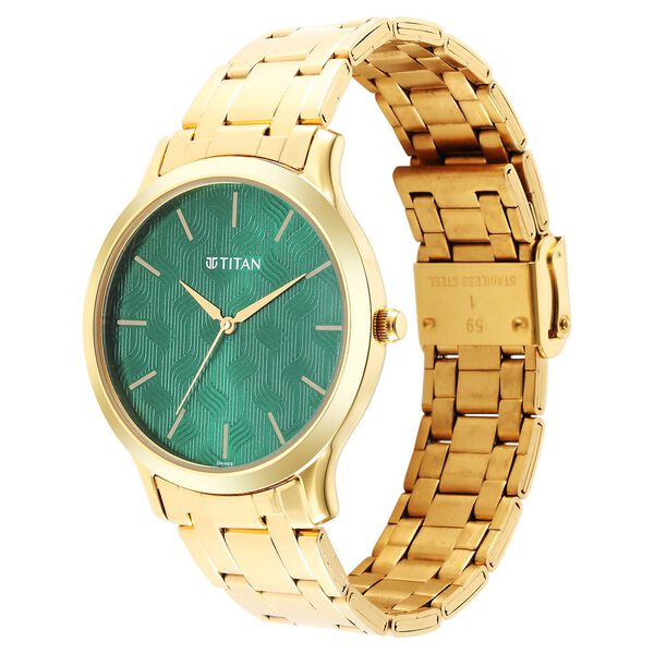 Titan Karishma Radiance Green Dial Analog Stainless Steel Strap watch for Men - image number 3