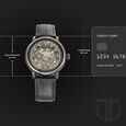 Titan Magnate Automatic Black Dial Black Leather Strap Watch for Men - image number 7