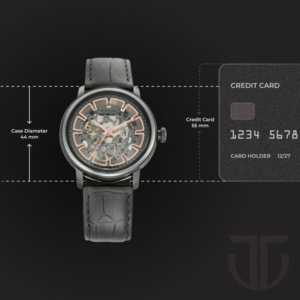Titan Magnate Automatic Black Dial Black Leather Strap Watch for Men - image number 7