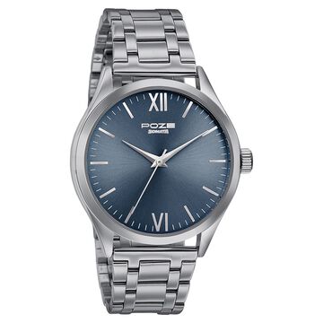 Sonata Poze Quartz Analog Blue Dial Metal Strap Watch for Men