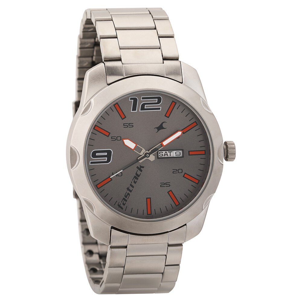 Buy Online Fastrack Black Dial Quartz Analog with Day and Date