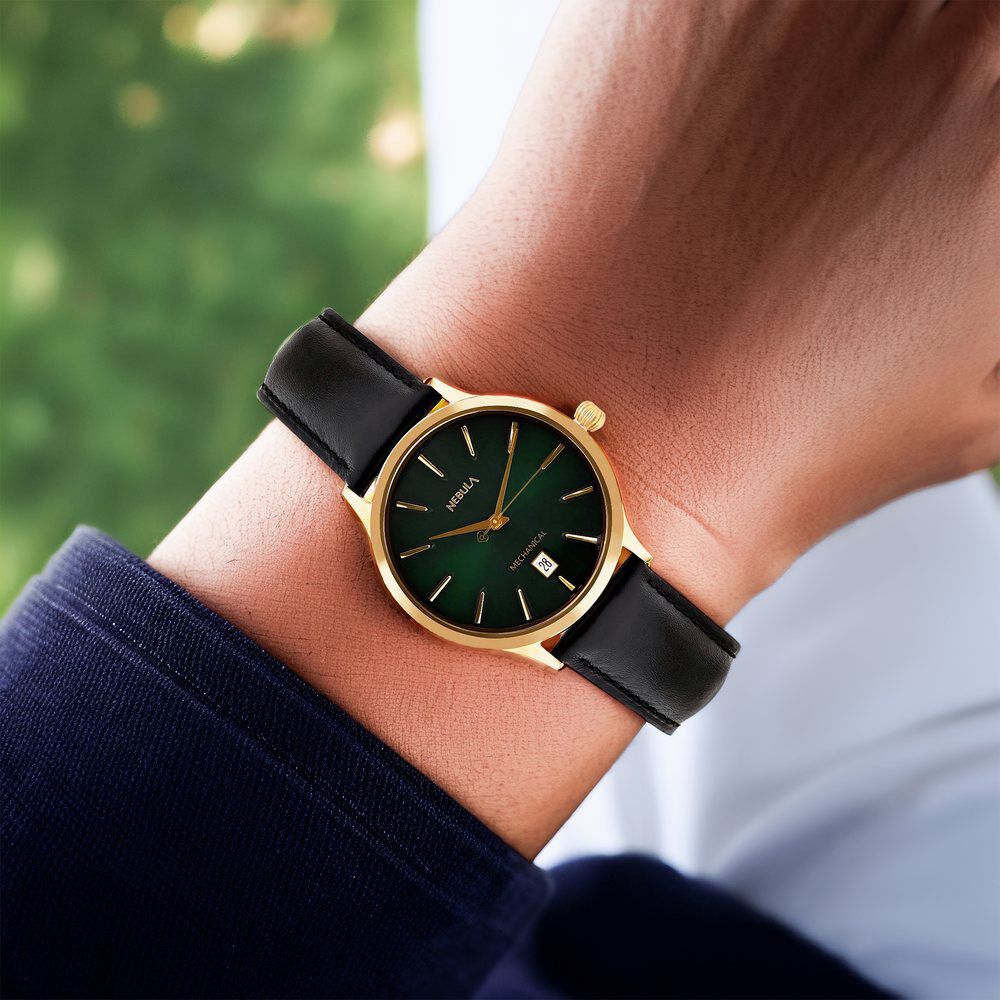 amn_god Buy Online Titan Nebula Abhiyant 18k Gold Hand-Wound Mechanical