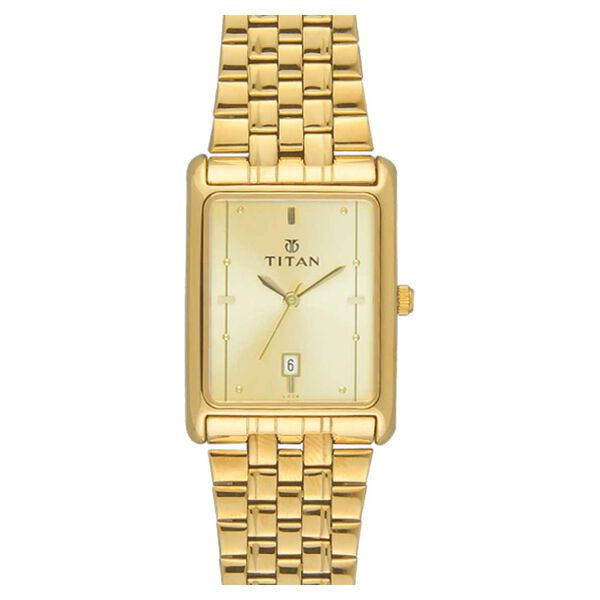 Titan Quartz Analog with Date Champagne Dial Watch for Men - image number 0