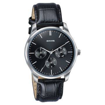 Sonata Men's Work Wear black dial Watch - Premium Multifunction design for everyday style