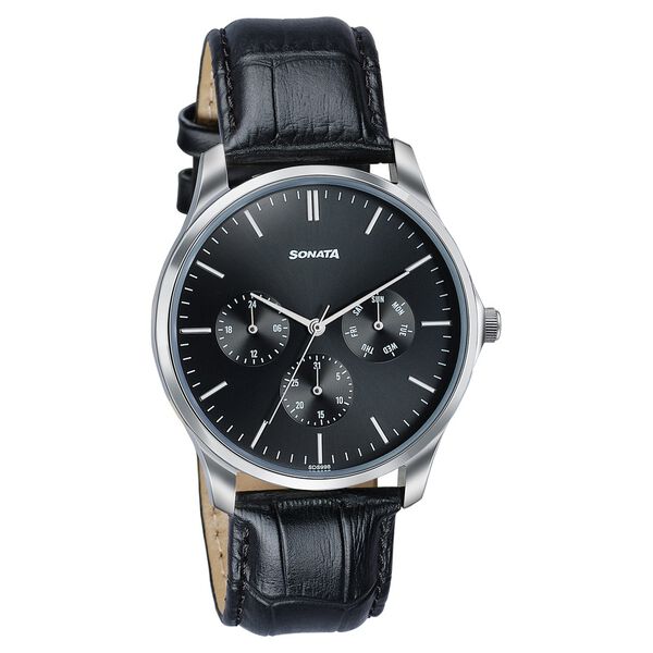 Sonata Men's Work Wear black dial Watch - Premium Multifunction design for everyday style - image number 1