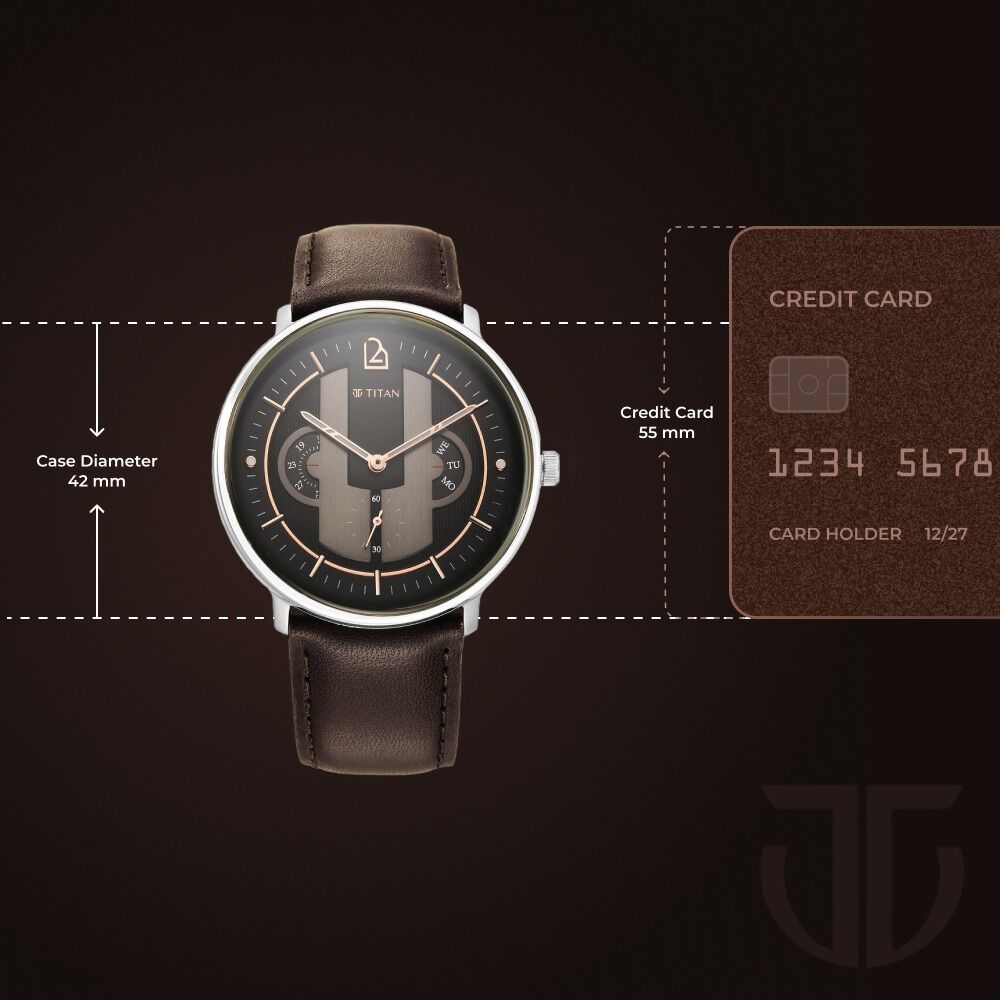 凛 Buy Online Titan Quartet Black Dial Quartz Multifunction Leather