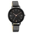 Fastrack Glitch Quartz Analog Black Dial Leather Strap Watch for Girls - image number 0