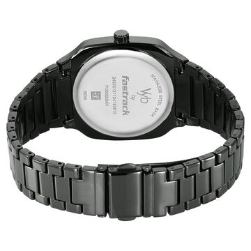 Vyb Maverick By Fastrack Quartz Analog Grey Dial Metal Strap Watch For Guys