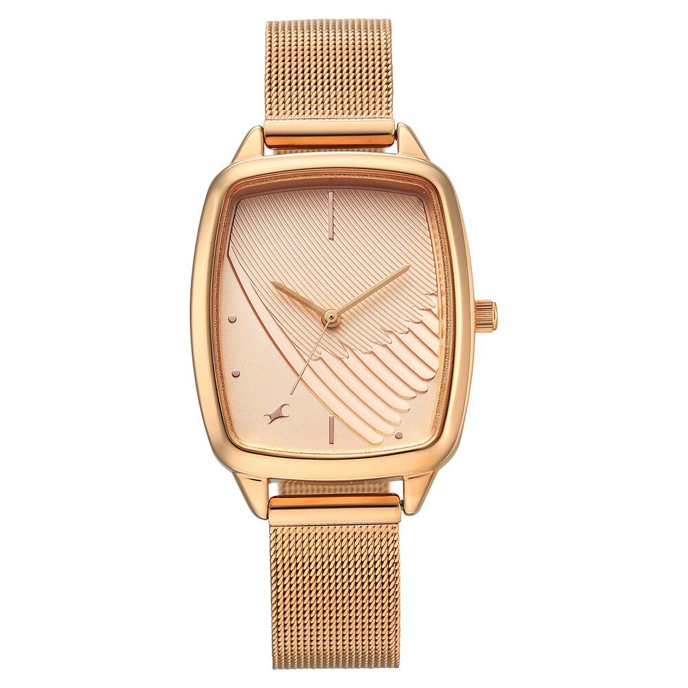 Fastrack Wild Quartz Analog Peach Dial Rose Gold Stainless Steel Strap Watch For Girls-picture-22