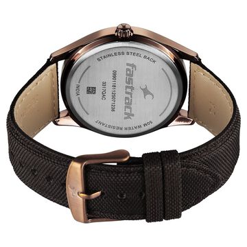 Fastrack Wild Quartz Analog Brown Dial Brown Leather Strap Watch For Guys