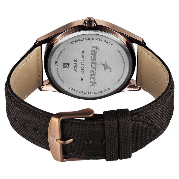 Fastrack Wild Quartz Analog Brown Dial Brown Leather Strap Watch For Guys - image number 7