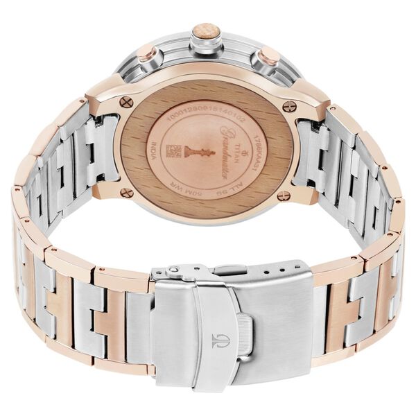 Buy Online Titan Grandmaster Silver ChronoMetal Strap Watch for