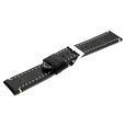 24 mm Black Genuine Leather Straps for Men - image number 3