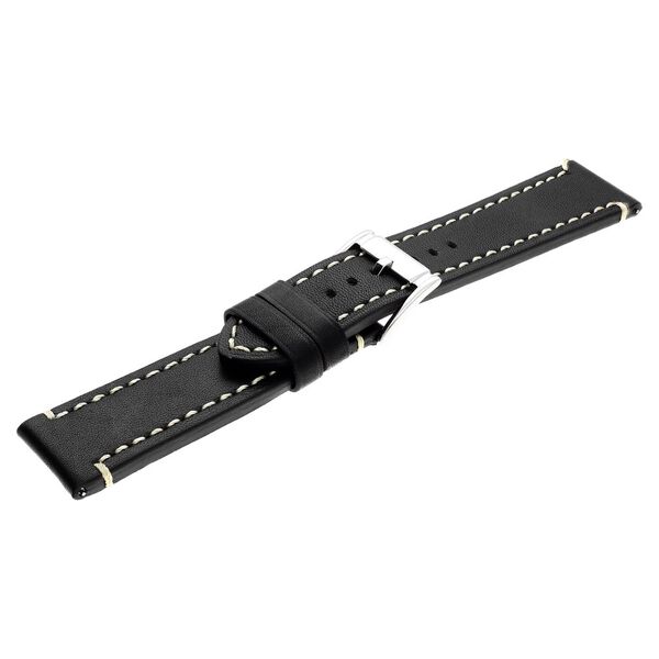 24 mm Black Genuine Leather Straps for Men - image number 3