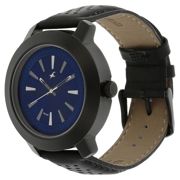 Fastrack Quartz Analog Blue Dial Leather Strap Watch for Guys - image number 1